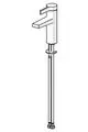 Einhebelmischer für Waschbecken von HANSA, mittlere Ausladung, mit schmalem Hebel und gerader Wasserführung. Design für moderne Badezimmergestaltung.